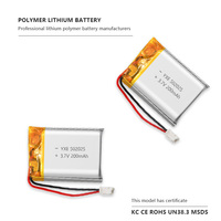 Batterie semi-solide rechargeable personnalisée 3.7V/200mAh YXE502025, petite pochette, 500 cycles, prix usine bas