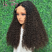 Perruques en cheveux humains vierges doublement étirés, bouclées Pixie, avec dentelle HD 5*5, sans colle, frontale en dentelle, en cheveux humains brésiliens bruts originaux