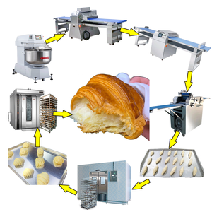 Ligne de production de croissants, équipement de boulangerie automatique d'occasion pour la fabrication de croissants, machine de moulage pour la production de gâteaux éponge - Product Image 1