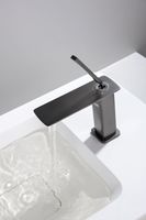 Robinet de lavabo simple court gris métal, robinet de salle de bain Foshan, robinet mélangeur pour lavabo, robinets de lavabo
