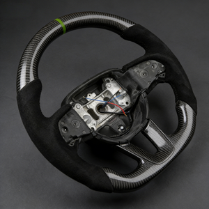 Volante de Coche Personalizado de Alta Calidad para <span class=keywords><strong>Dodge</strong></span> <span class=keywords><strong>Challenger</strong></span> SXT RT SRT GT Hellcat, Volante de Fibra de Carbono y Alcántara - Product Image 3