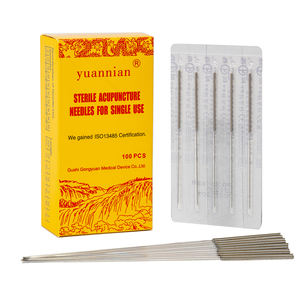 เข็มฝังเข็มด้ามจับสเตนเลสปลอดเชื้อ,เข็มฝังเข็มแบบมืออาชีพสำหรับฝังเข็ม100ชิ้น - Product Image 1