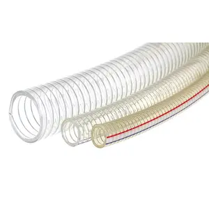 Good chemical resistance PVC steel wire hose reinforced hose pipe with spring for air and water supply lines