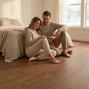 15mm 다크 월넛 바닥재 - 크로스 코어, 솔리드 코어 대형 일체형 판재, 바닥 난방용 침실용 내열성 - Product Image 5