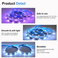 Bande lumineuse LED RGB multicolores ESann DC12V SMD5050 30 LED/m 10 mm IP20 pour discothèque