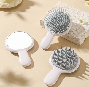 Set de Cepillos para el Cabello 3 en 1 con Forma de Hongo de Dibujos Animados con Espejo para Niñas, Cojín de Masaje para el Cuero Cabelludo, Peine, Cepillo para Lavar el Cabello - Product Image 4