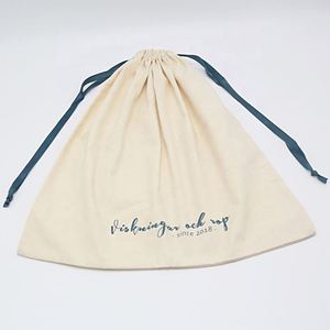 Custom 100% Cotton Large Packaging Blanket <b>Pouch</b> Shoes Clothing Dust Bags Cotton <b>Drawstring</b> - Product Image 4