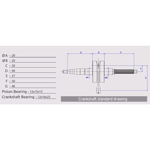 ATHENA Crankshaft Pin Diameter 12mm - Product Image 2