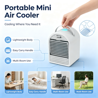 Mini Ventilatore Portatile Elettrico da Tavolo con Funzione di Raffreddamento e Umidificazione, Serbatoio d'Acqua da 700ml, per Casa e Hotel