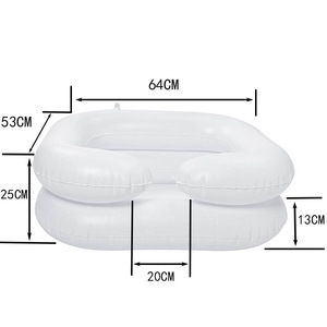 PVC Inflatable Shampoo Basin For Elderly Double Layer Foot Bath Hospital Bed Use White - Product Image 4