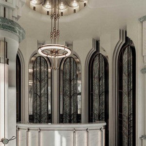 Lustre LED rond moderne E27 à plusieurs têtes, luminaire suspendu pour restaurant, hôtel, salle privée, salle de banquet - Product Image 4