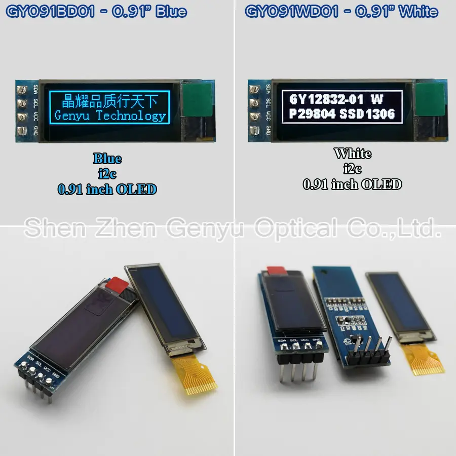 SSD1306 ole 0,91 "128x32 микро экран 4 Pin синий белый SPI интерфейс межсоединений интегральных схем I2C OLED дисплей модуль 0,91 дюймов oled дисплей