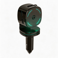 Câbles Type-C KC-126 80CM 360 °   Chargeur de voiture avec lumière ambiante RVB colorée, adaptateur de charge USB/PD, affichage numérique de la tension