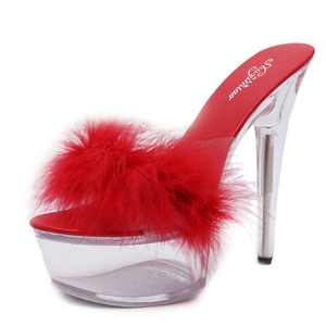 Ballerina esotica 15cm da <span class=keywords><strong>donna</strong></span> sandali gotici Sexy Fetish Nightclub spogliarellista <span class=keywords><strong>con</strong></span> tacchi sottili plateau Fluff abiti - Product Image 3