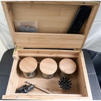 Plateau à rouler en bambou naturel de qualité supérieure, accessoires pour fumeurs, boîte de rangement pour cigares en bois avec plateau coulissant