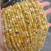 Perle d'espacement en opale jaune de 4mm pour la fabrication de bijoux.