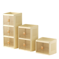 Boîte de rangement moderne blanche à double porte, couvercle plat, support pliable multicouche, papeterie, soins de la peau, plastique, ménage, rectangle, nourriture