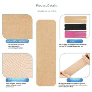 Bande de soutien musculaire en coton pour le genou, prédécoupée, respirante, unisexe, protection sportive, bandage élastique pour la course à pied - Product Image 2