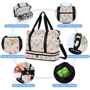 Aloha Hawaiian Custom Hau Flower Design Travel Foldable Bags Weekender Overnight Carry Sports Duffel Travel Gym Yoga Bag - Product Image 5