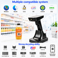 Escáner de Códigos QR 2D YUANAIDC, Lector de Códigos de Barras Inalámbrico Portátil, Pistola de Escaneo USB con Cable 1D para Inventario de Supermercados y Almacenes