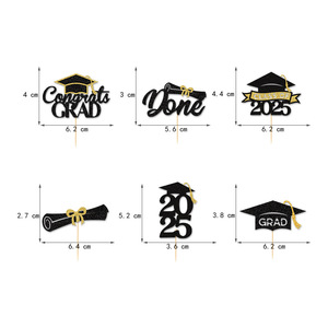 DAMAI ตัวอักษรตกแต่งเค้กสำหรับงานฉลองสำเร็จการศึกษา รุ่นปี 2025 ของตกแต่งงานปาร์ตี้สำเร็จการศึกษาสำหรับมหาวิทยาลัย วิทยาลัย และโรงเรียนมัธยม - Product Image 5