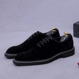 Plus Size Men's British Suede <b>Shoes</b> - Genuine Leather Breathable Oxfords, Frosted Anti-Fur Business Casual Trendy Dress <b>Shoes</b> - Product Image 2