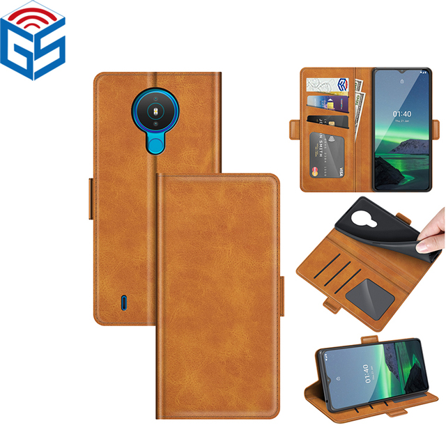 Gadget 2023 New Arrival for Nokia 1.4 C12 Pro C2 2nd Wallet Flip Faux Calf Leather Back Covers Case