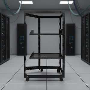 Rack de servidor de marco abierto de 20U, 15''-40'' de profundidad ajustable, rack de red metálico con ruedas para TI - Product Image 2