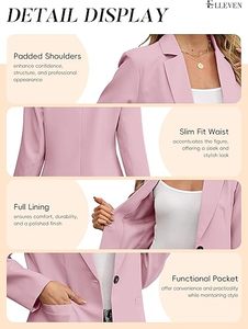 Comodo7เสื้อเบลเซอร์ขนสัตว์กระดุมเม็ดเดียวสำหรับผู้หญิงแจ็คเก็ตทางการแขนยาวแนวธุรกิจกันยับสำหรับสวมใส่ในสำนักงานฤดูใบไม้ผลิและฤดูใบไม้ร่วง - Product Image 4