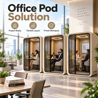 Cabine de bureau acoustique modulaire moderne insonorisée pour projets d'espaces de travail flexibles