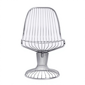 Metal Silver Adjustable Modern Italian Style Dining Chairs with Gold Finish Outdoor Hotel <b>Bar</b> Nightclub Dining Furniture - Product Image 1