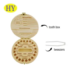 高品質オーガナイザーミルク歯ボックス木製歯ボックス木製記念品子供用収納ボックスベビークラフト