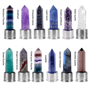 Tre Tự Nhiên Pha Lê Điểm Thay Thế Cho Chai Nước Rose Quartz Thạch Anh Tím Tháp Cho Elixir Chai Chữa Bệnh Obelisk Wand - Product Image 2