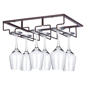 Estante creativo estilo americano para copas de vino altas, colgador de copas de vino invertido de hierro forjado para bar en casa, soporte para copas de vino. - Product Image 5