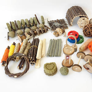 Jouet à mâcher pour lapin et hamster, bâtonnet écologique pour petits animaux, bâton à mordre pour cochon d'Inde, friandise pour le nettoyage des dents, en bois tressé à la main avec corde - Product Image 2