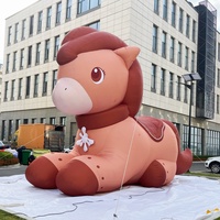 Cheval Gonflable Géant de 9m de Long, Poney Gonflable en Tissu Oxford, Animal Gonflable de Dessin Animé pour la Décoration des Centres Commerciaux