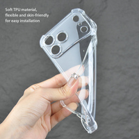 Coque de téléphone antichoc transparente en TPU souple avec airbags pour iPhone 17 18 Pro Max 17 Air 17 Pro 17