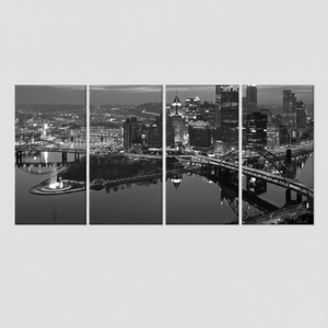 Pittsburgh Night Panorama: 4P Gallery <b>Wrapped</b> PRINTED Canvas Wall Art,4P-Gallery <b>Wrapped</b> - Product Image 2