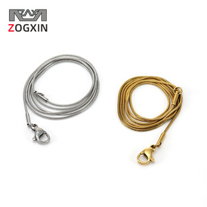 Zogxin Snake Chain Necklace 18K Gold Plated Stainless Steel Unisex Jewelry Accessory Gift Chain - Product Image 1
