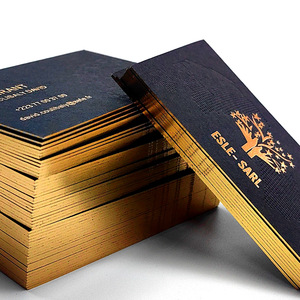 Danh thiếp cao cấp 600gsm, chất lượng cao, bán chạy, số lượng đặt hàng tối thiểu thấp, tùy chỉnh, chất liệu giấy cứng cao cấp, vân nổi sang trọng, viền vàng, màu đen - Product Image 6