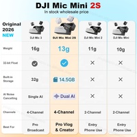 DJI MIC 3 (2 émetteurs + 1 récepteur + étui de charge) Microphone sans fil DJI, microphone miniature professionnel,