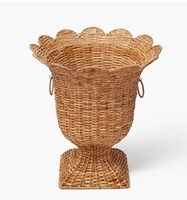 Base de vase en rotin tressé moderne de luxe, support de présentation de fleurs pour mariage, décoration de style rustique, vase sur pied