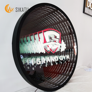 مرآة اللانهاية شاشة ليد ثلاثية الأبعاد علامة إلكترونية مع تأثير انعكاس اللانهاية - Product Image 2