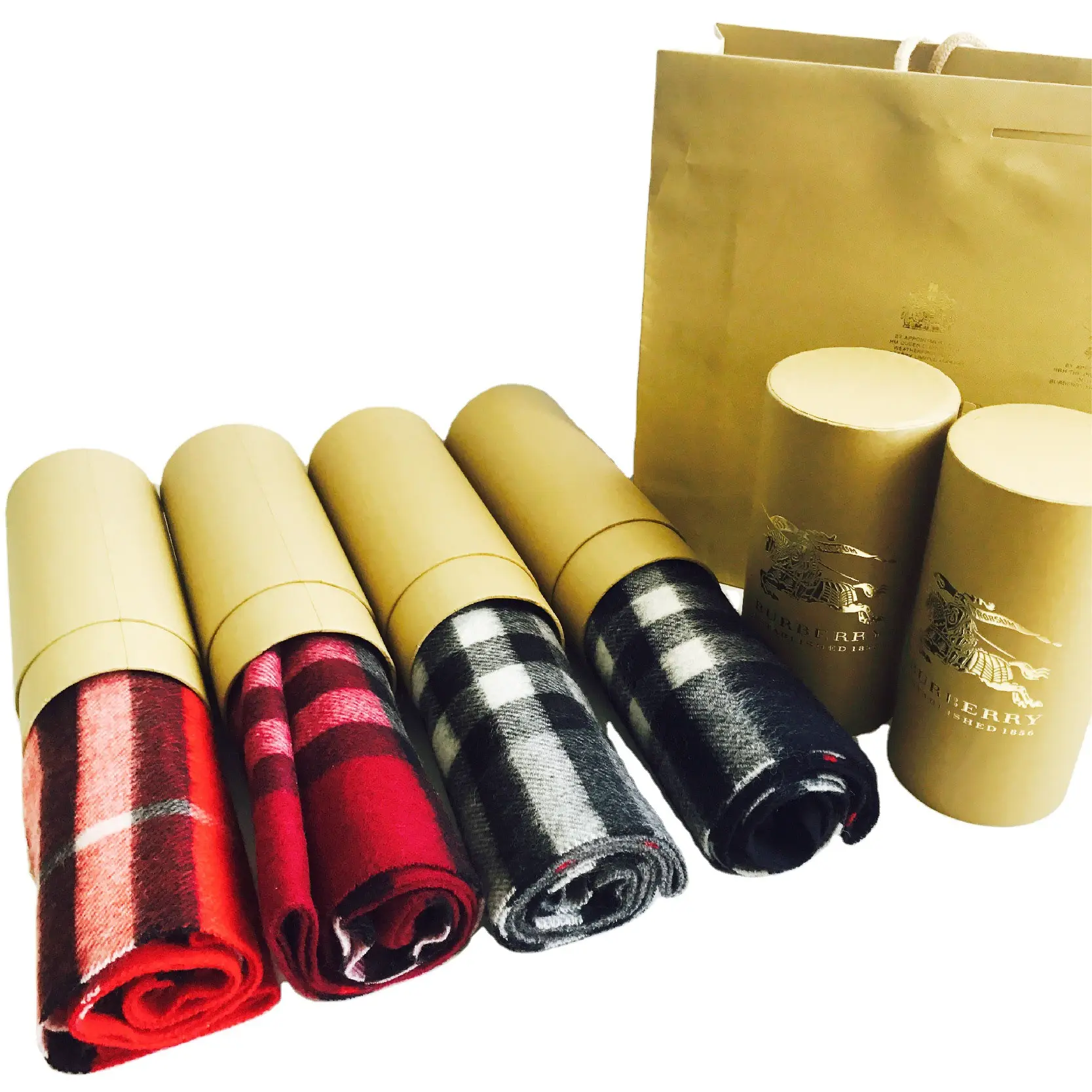 Desain Kustom Grosir Kotak Kemasan Pakaian Silinder Tabung Kertas Hadiah Pakaian untuk T Shirt Syal Sutra