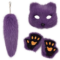 Queue de renard en fourrure écologique de 30 cm pour Halloween, accessoires de décoration, breloque de sac pour femme, porte-clés de voiture