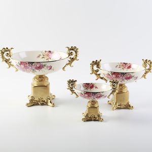 Calcomanías de flores clásicas personalizadas, tazones de cerámica para servir fruta real con base - Product Image 6