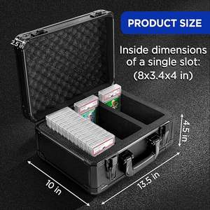 पोर्टेबल टिकाऊ एल्यूमीनियम फोम धातु वर्गीकृत कार्ड भंडारण बॉक्स आवश्यक उपकरण मामले 50 + खेल कार्ड गंध जलरोधी एवा - Product Image 5