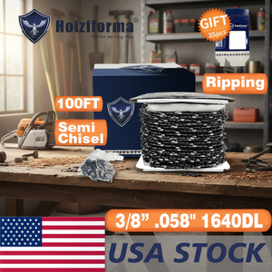 100FT Roll 3/8' .058'' Semi Chisel Ripping Saw Chain with 40 Sets <b>Matched</b> Connecting Links and 25 <b>Boxes</b> - Product Image 3