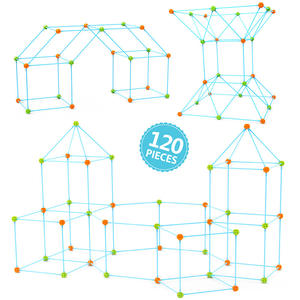 Tentes ultralégères 120 pièces Jouet de construction créatif pour enfants Tente à assembler soi-même Kit de construction de yourte pour enfants gratuit - Product Image 6