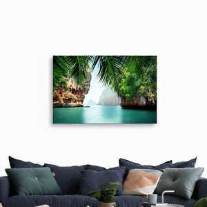 Decoración de Lienzo con Vista al Mar: Arte Mural Impreso de Bahía Tropical Tailandesa, Lienzo Enrollado - Product Image 2